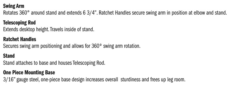 Tenfold Laptop Stand - Base and Pole Assembly (desktop sold separately)